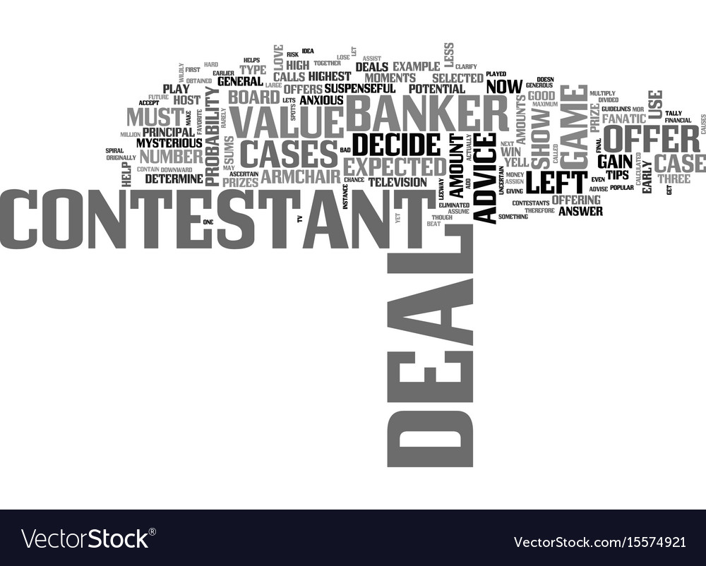 Beat The Deal Or No Deal Banker Text Word Cloud Vector Image
