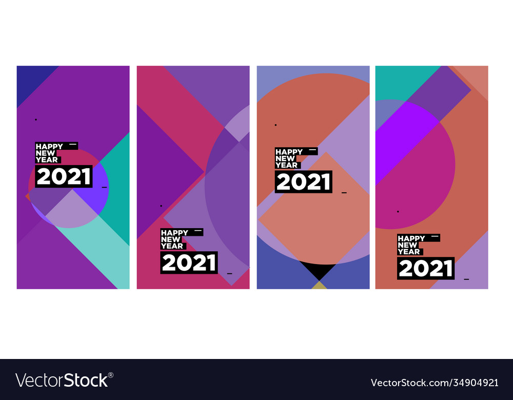 Colorful abstract background set for new year Vector Image