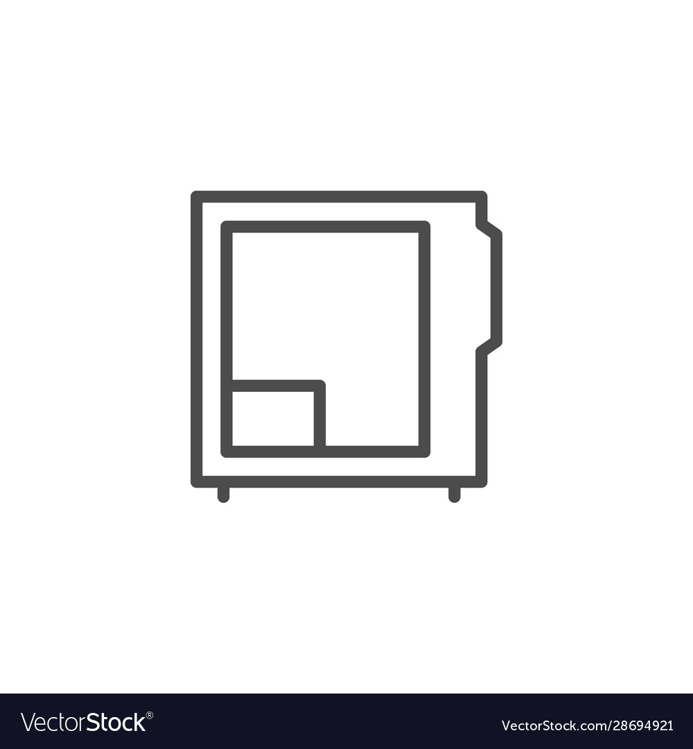 Computer Case Line Outline Icon Royalty Free Vector Image