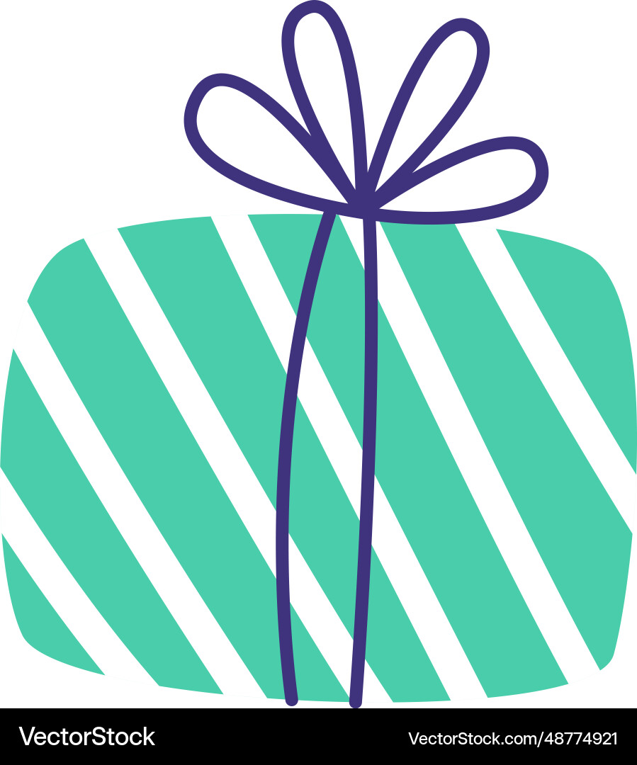 Gift box with bow Royalty Free Vector Image - VectorStock