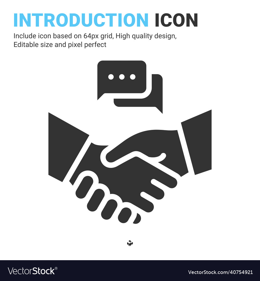 Introduction icon with glyph style isolated vector image Introduction icon with glyph style isolated