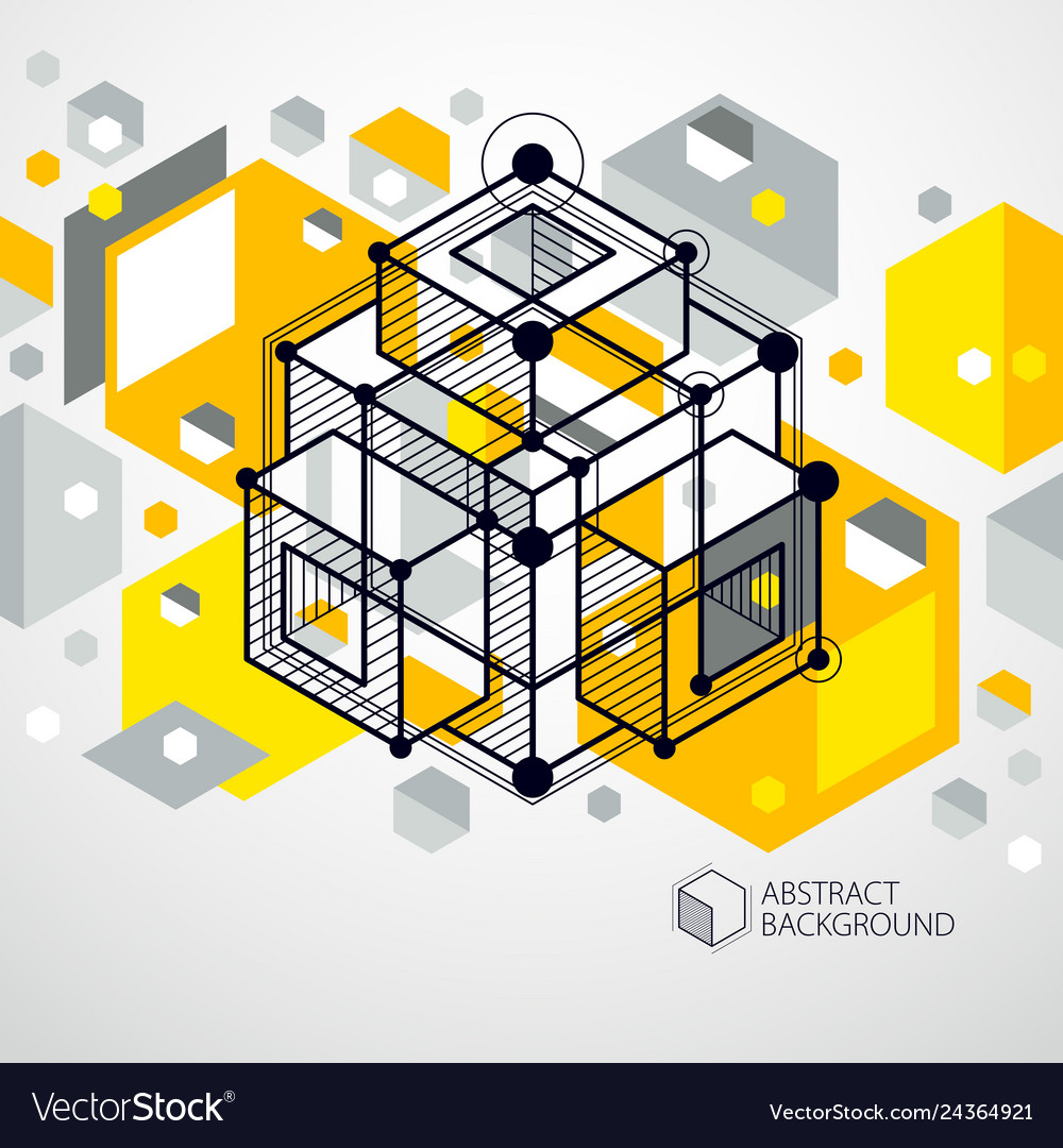 Isometric abstract yellow background with linear vector image Isometric abstract yellow background with linear