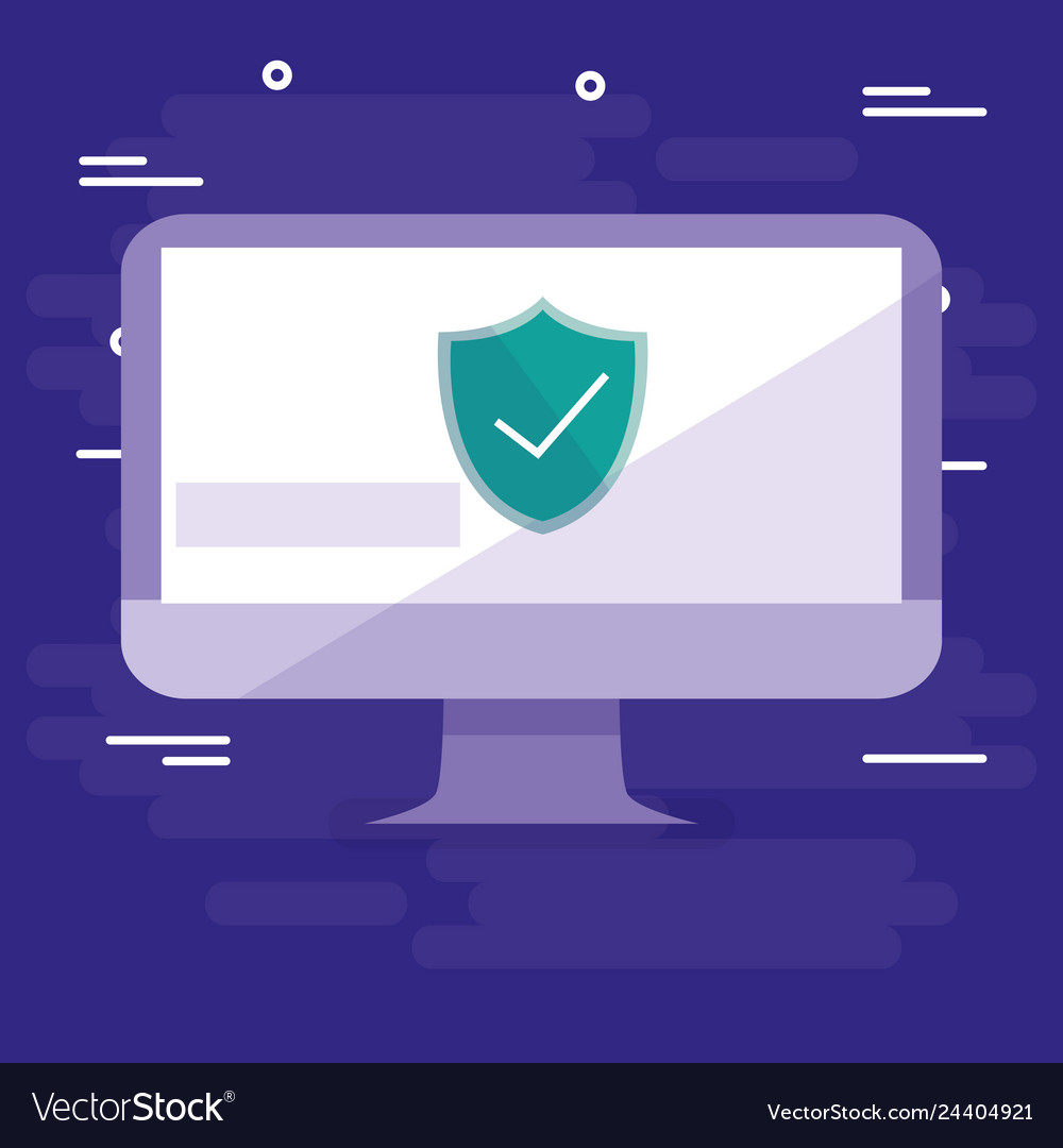 Laptop computer with shield and ok symbol