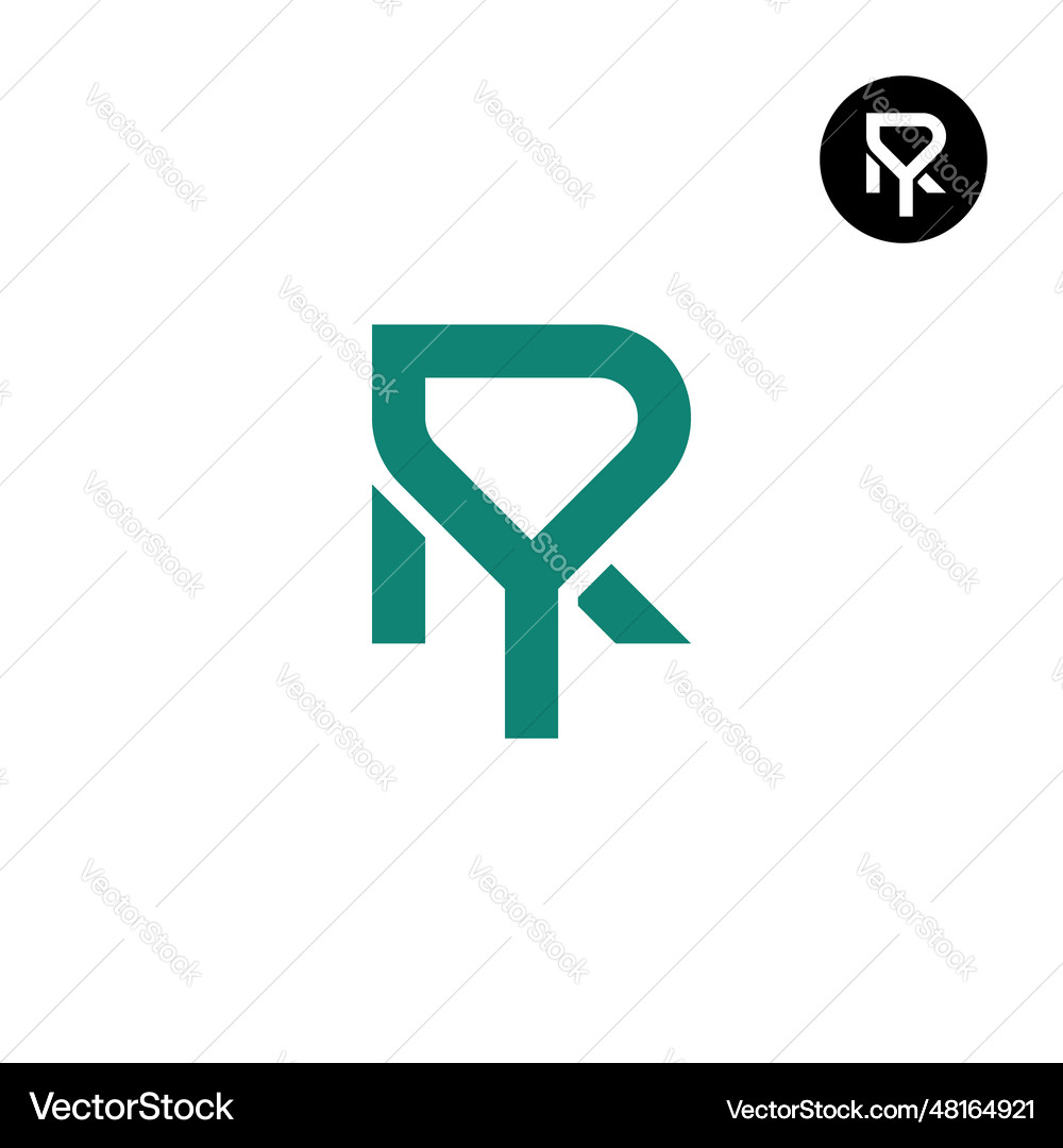 Letter ry yr monogram logo design Royalty Free Vector Image