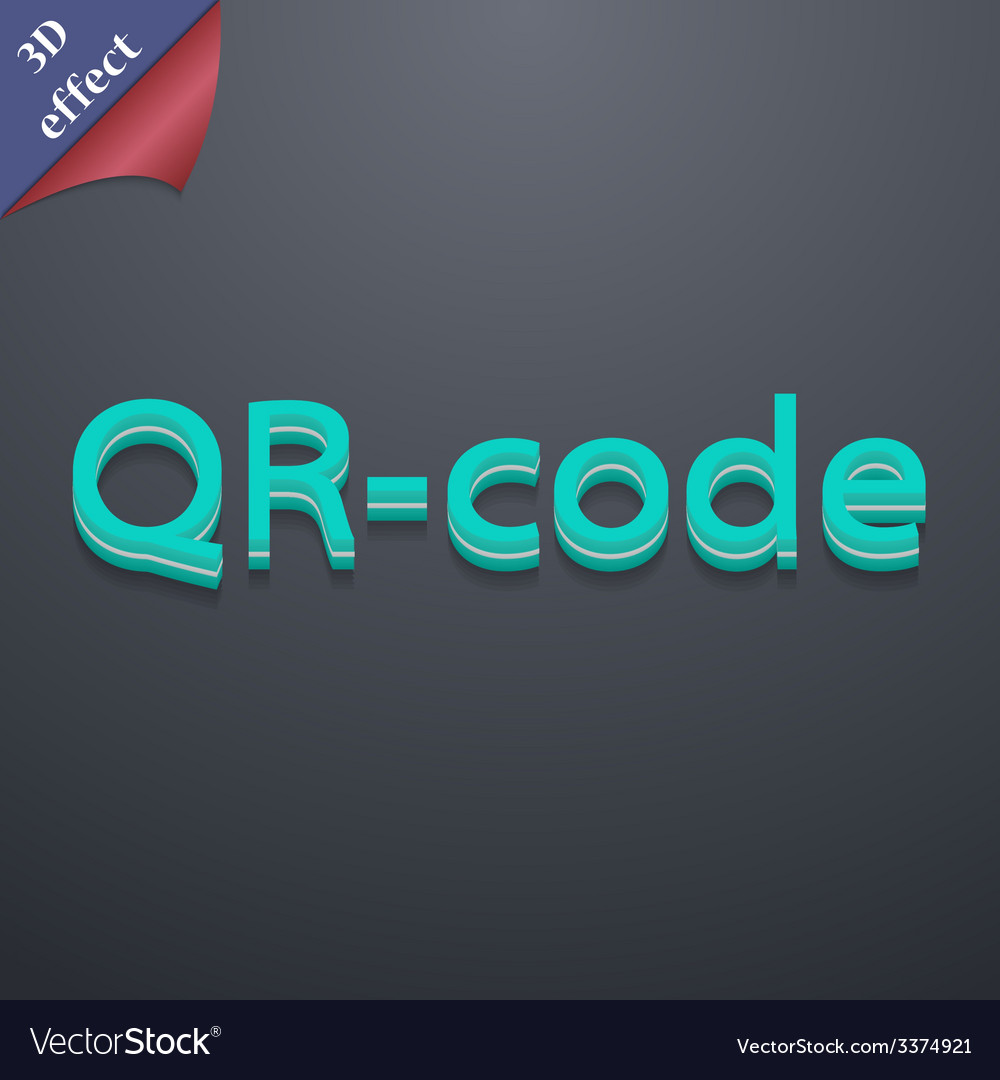 Qr code icon symbol 3d style trendy modern design