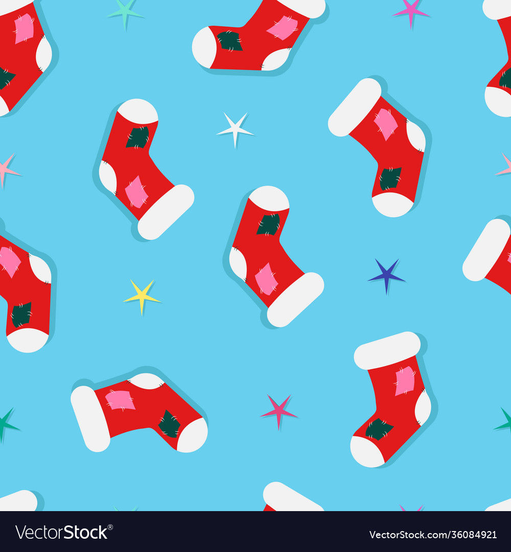 Seamless pattern with christmas socks