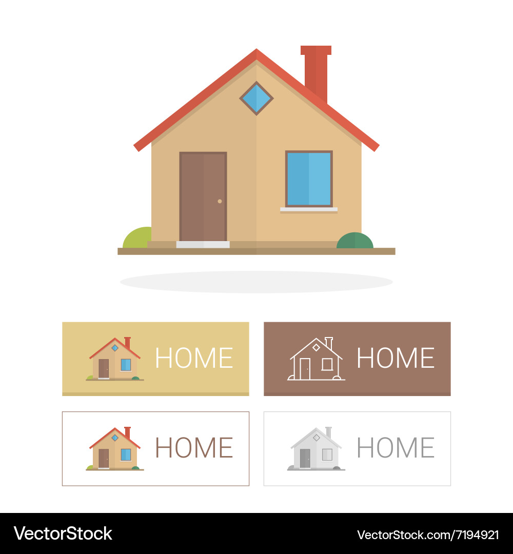 Small house in flat style Royalty Free Vector Image