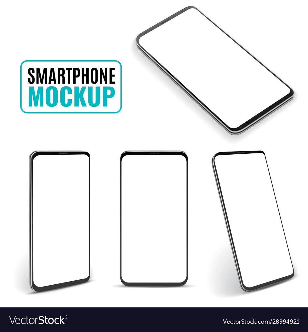 Smartphone mockup modern frameless smartphones vector image Smartphone mockup modern frameless smartphones