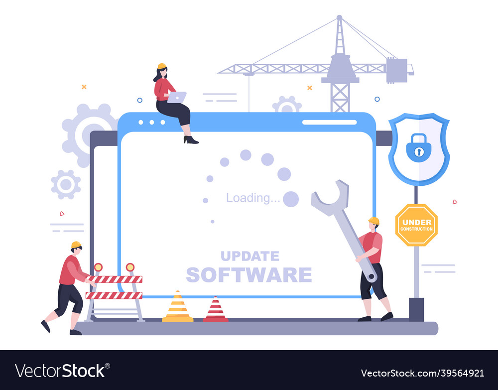 Software system under maintenance error website vector image Software system under maintenance error website