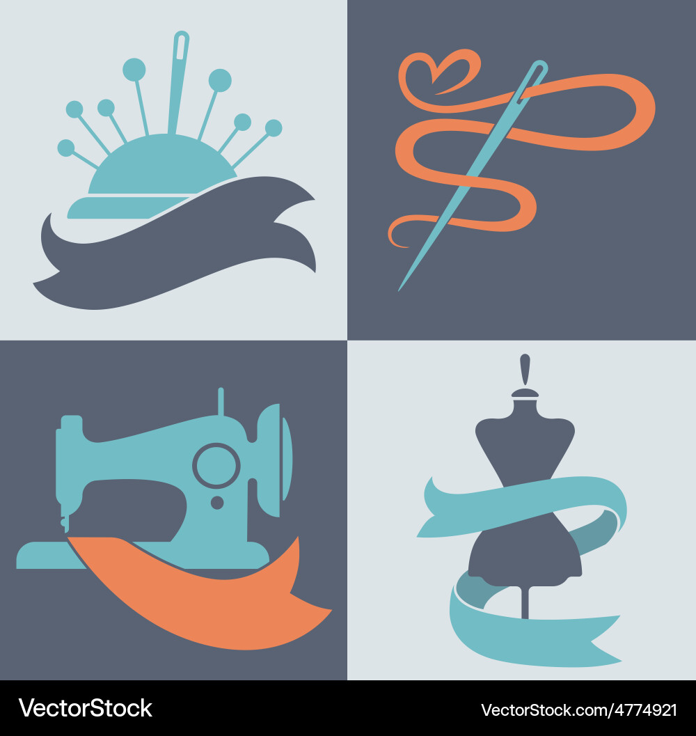 Tailor icons Royalty Free Vector Image - VectorStock