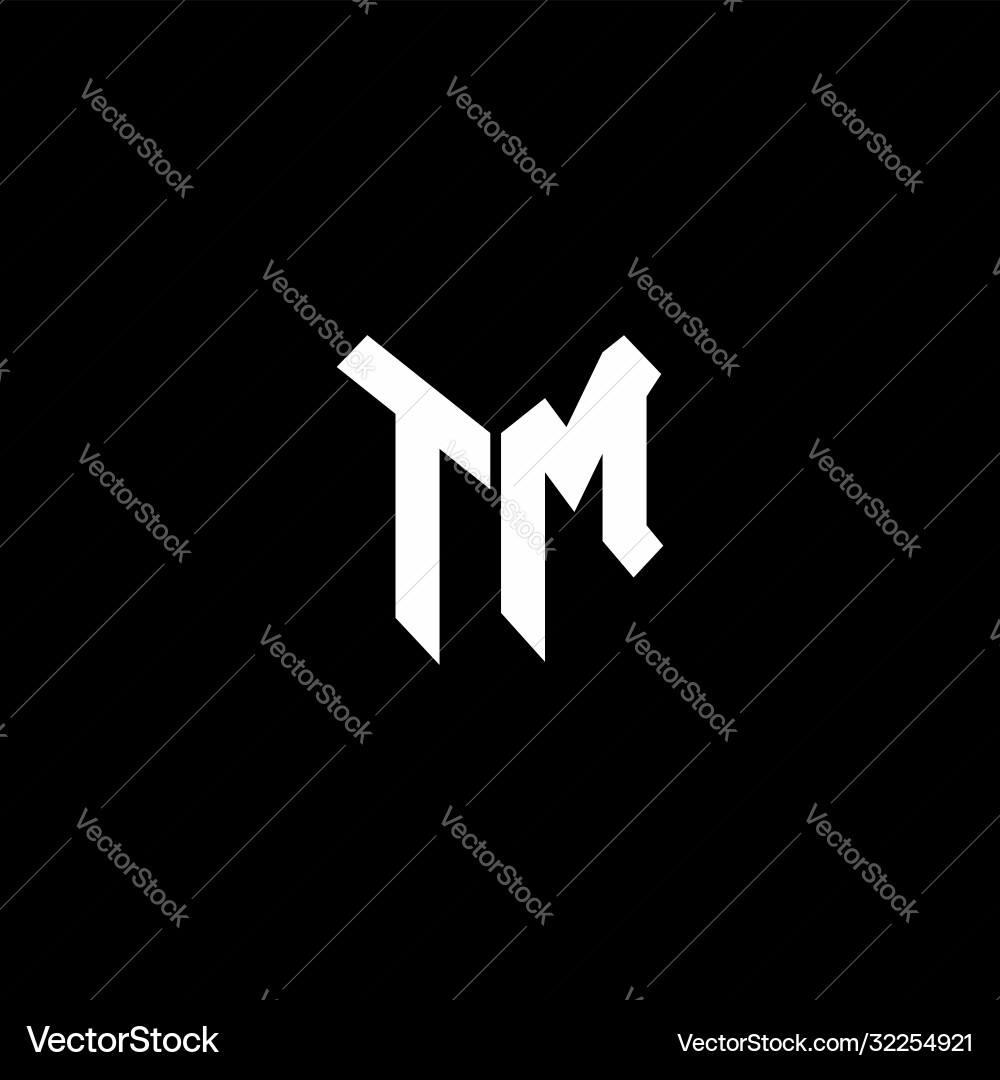 Tm logo monogram with shield shape design template