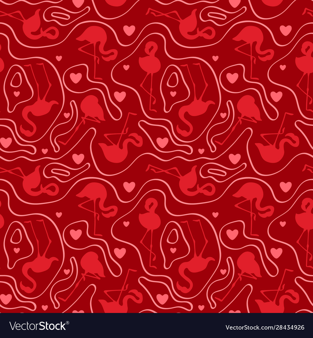 Abstract seamless pattern with pink flamingo vector image Abstract seamless pattern with pink flamingo