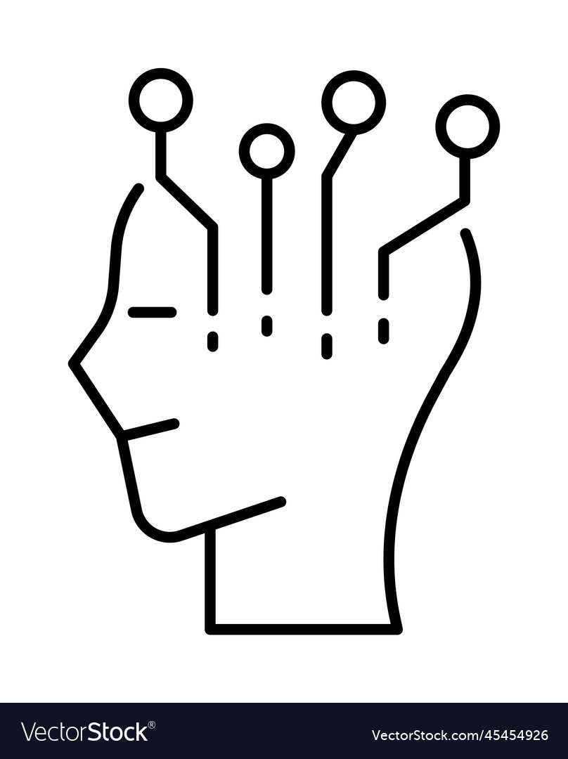 Ai artificial brain icon on transparent vector image Ai artificial brain icon on transparent