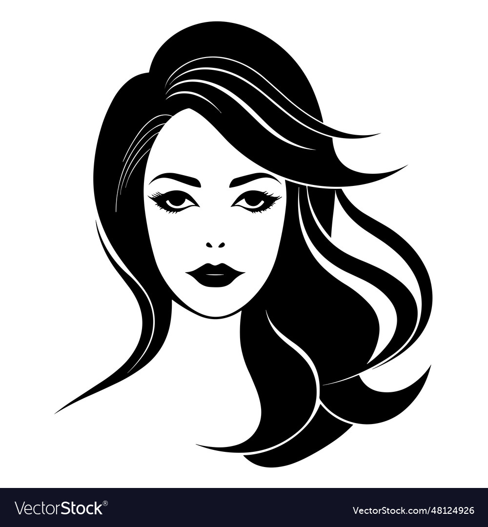 Beautiful girl silhouette Royalty Free Vector Image