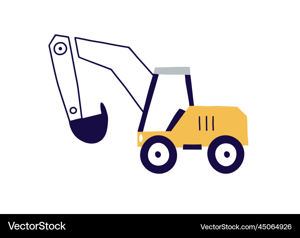 Excavator toy with bucket dipper construction Vector Image