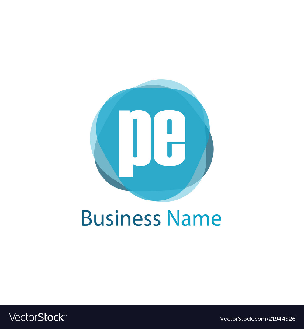 Initial letter pe logo template design