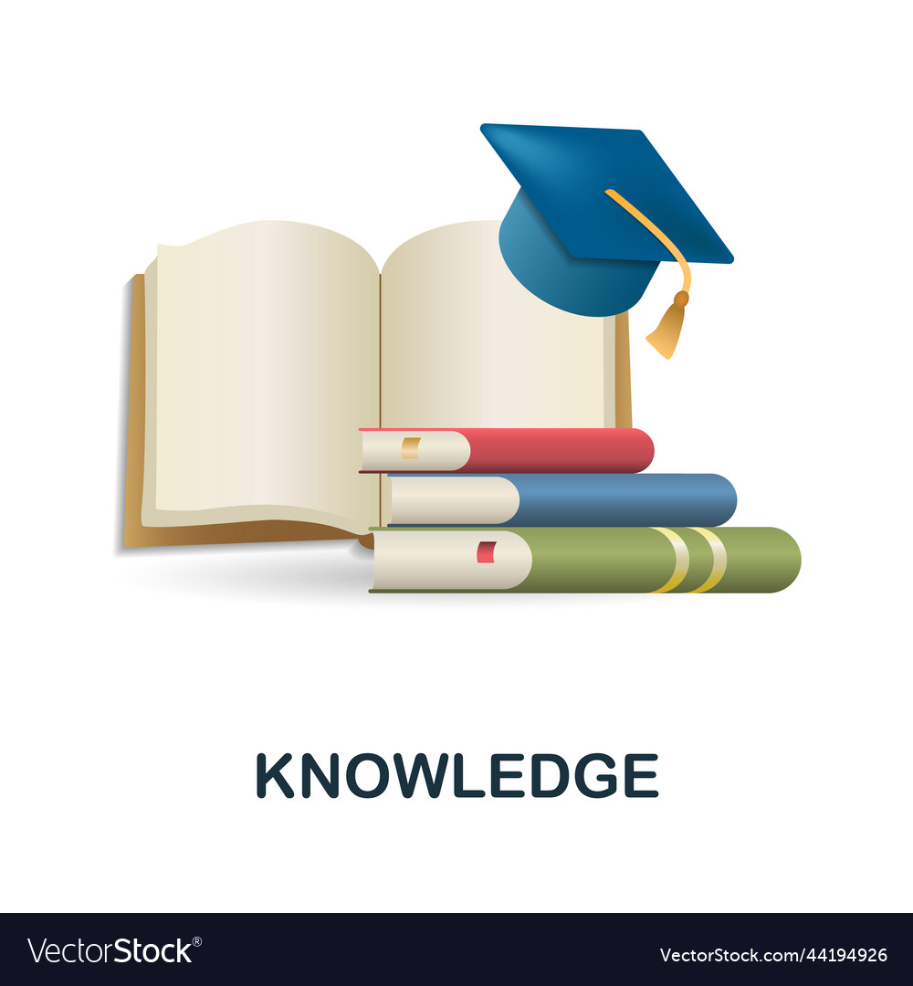 Knowledge icon 3d from e-learning collection Vector Image