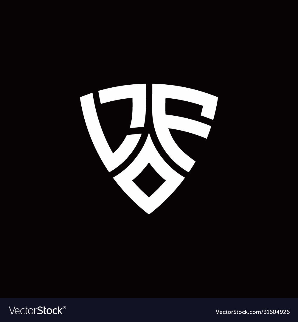 Lf monogram logo with modern shield style design