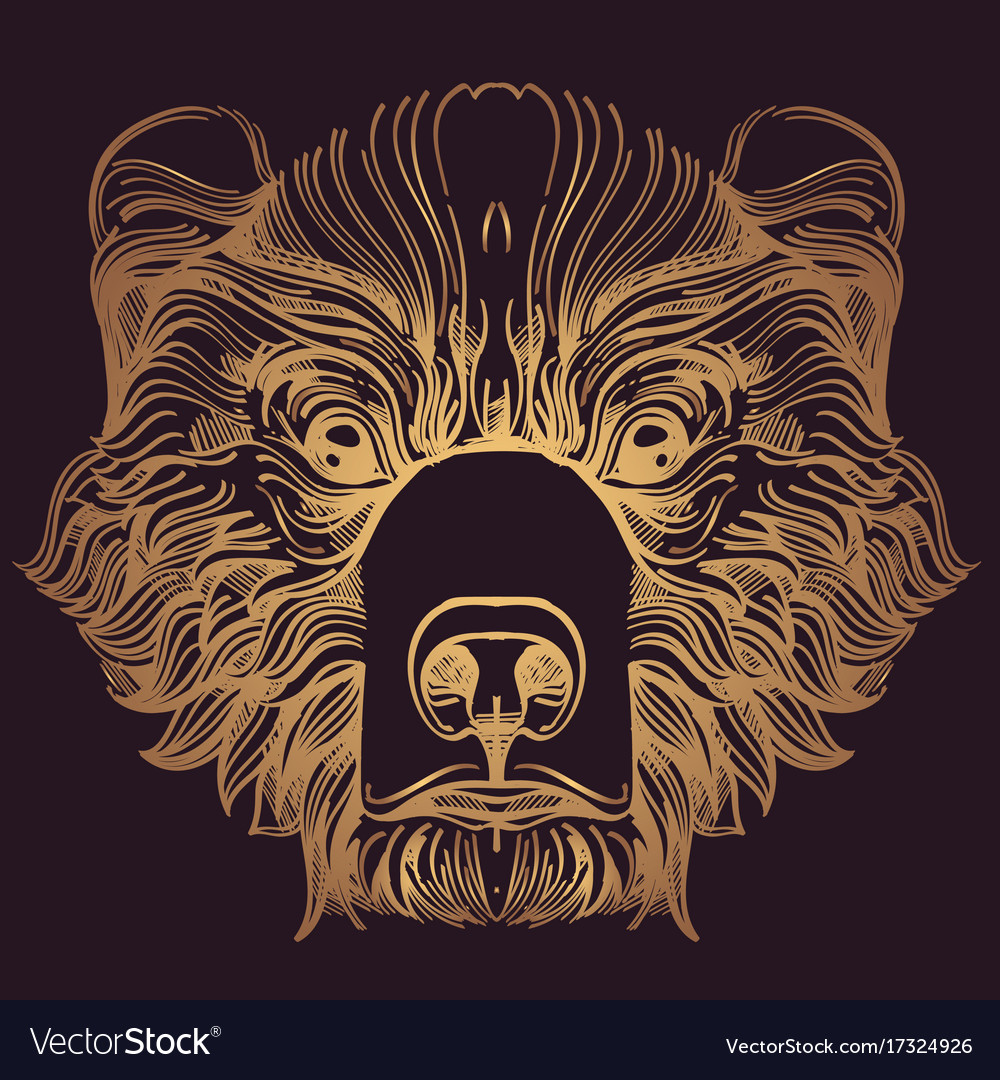 Muzzle bear for creating sketches of tattoos