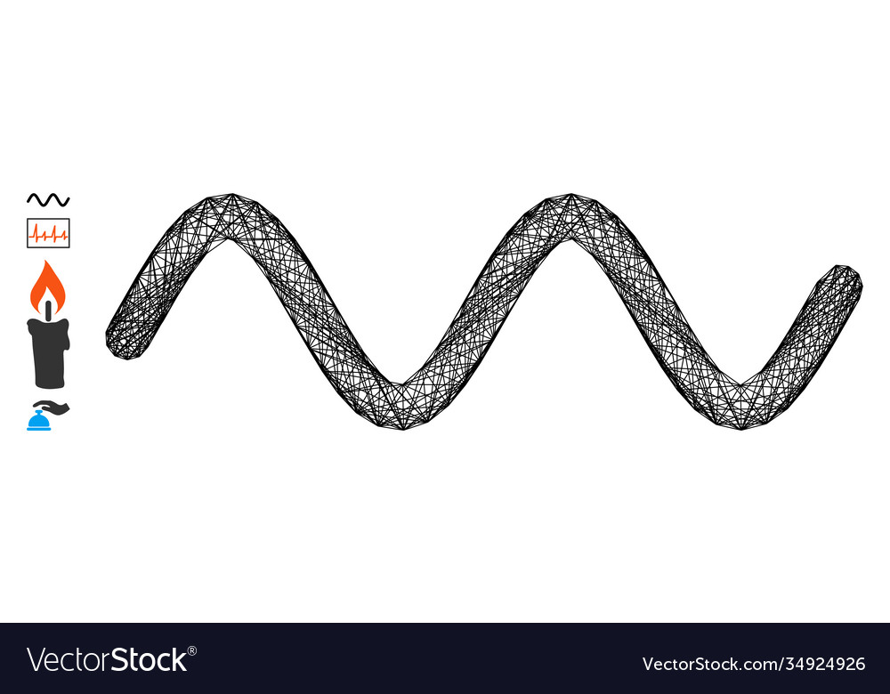 Net wave signal mesh vector image Net wave signal mesh