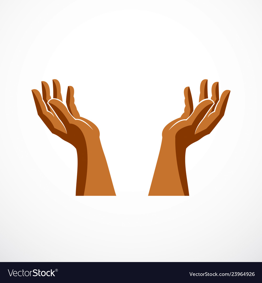 Protecting hands care tender and defending Vector Image