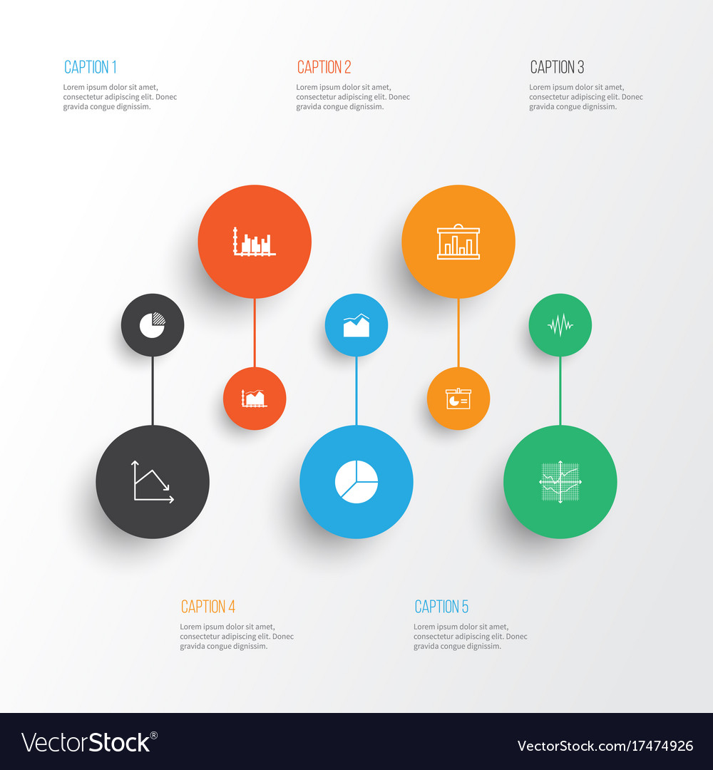 Set of graphs diagrams and statistics icons