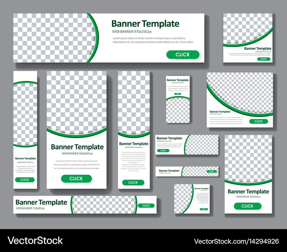 Set Of Horizontal Vertical And Square Web Banners Vector Image