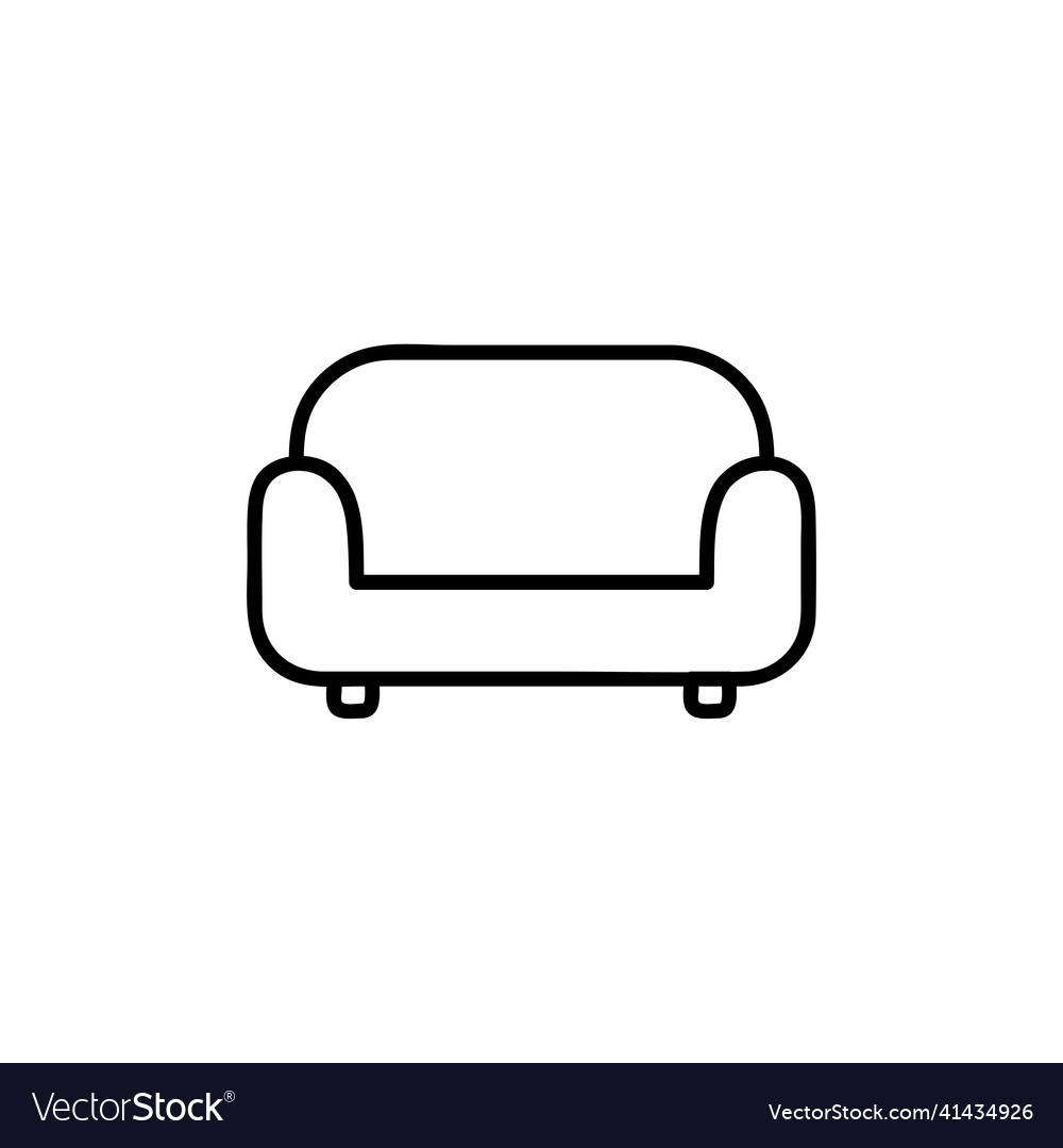 Sofa couch line icon outline sign linear style Vector Image