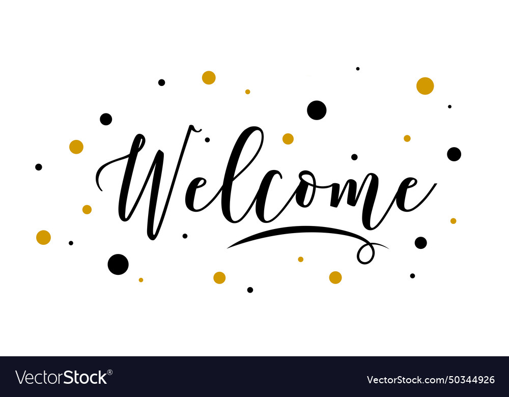 Stylish welcome text banner for your office Vector Image