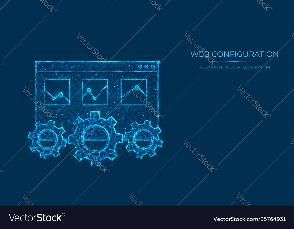 Abstract polygonal web configuration low poly