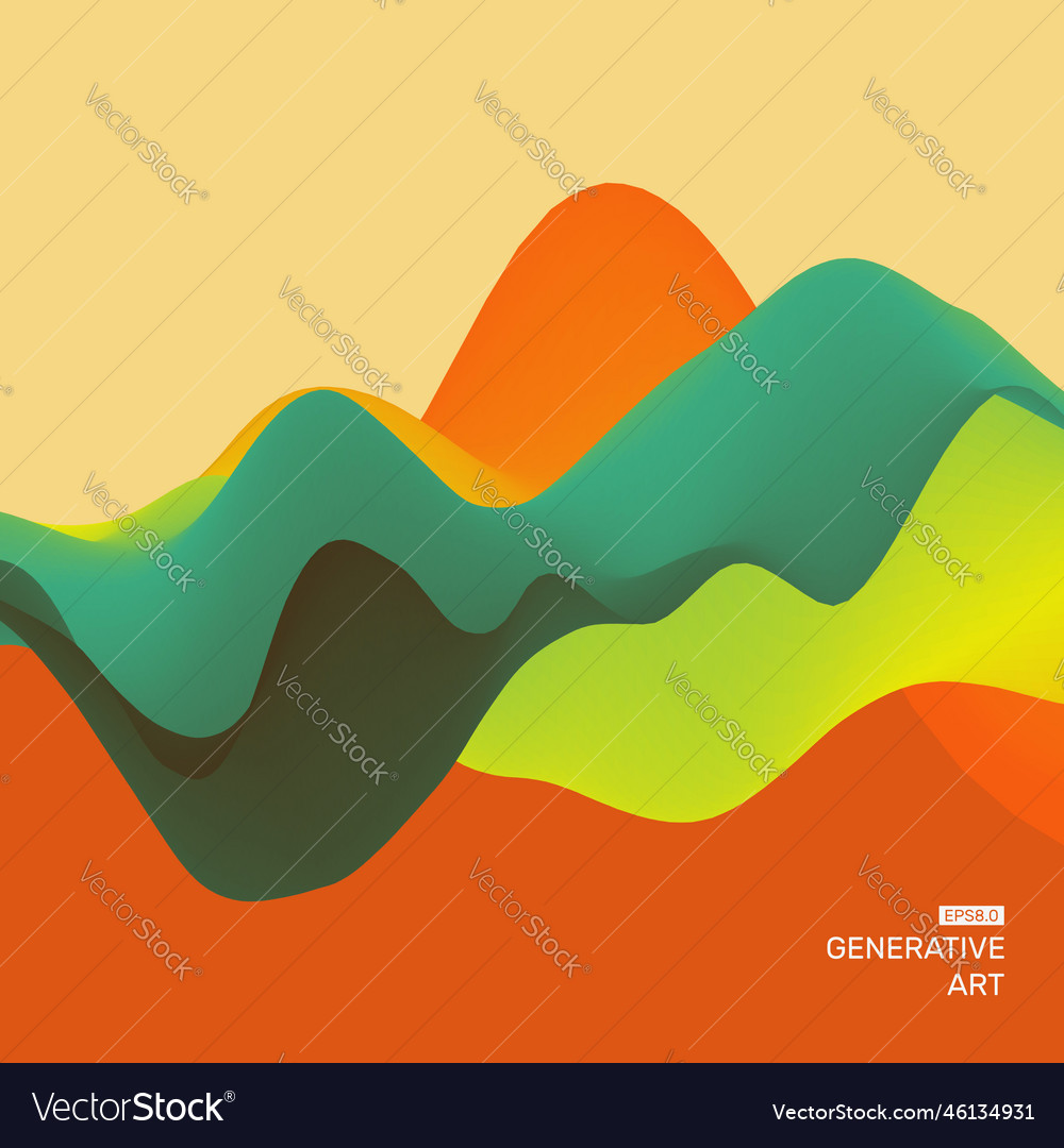Background with abstract waves dynamic effect 3d