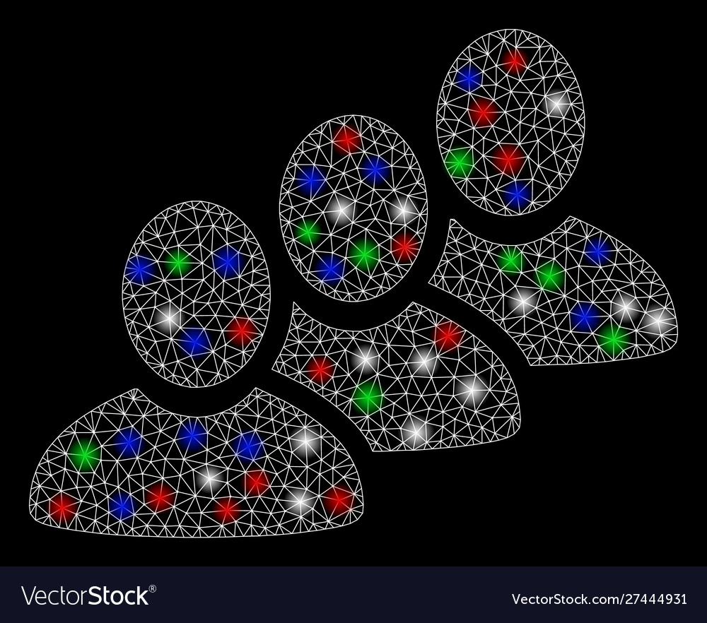 Bright mesh 2d customer queue with flare spots vector image Bright mesh 2d customer queue with flare spots