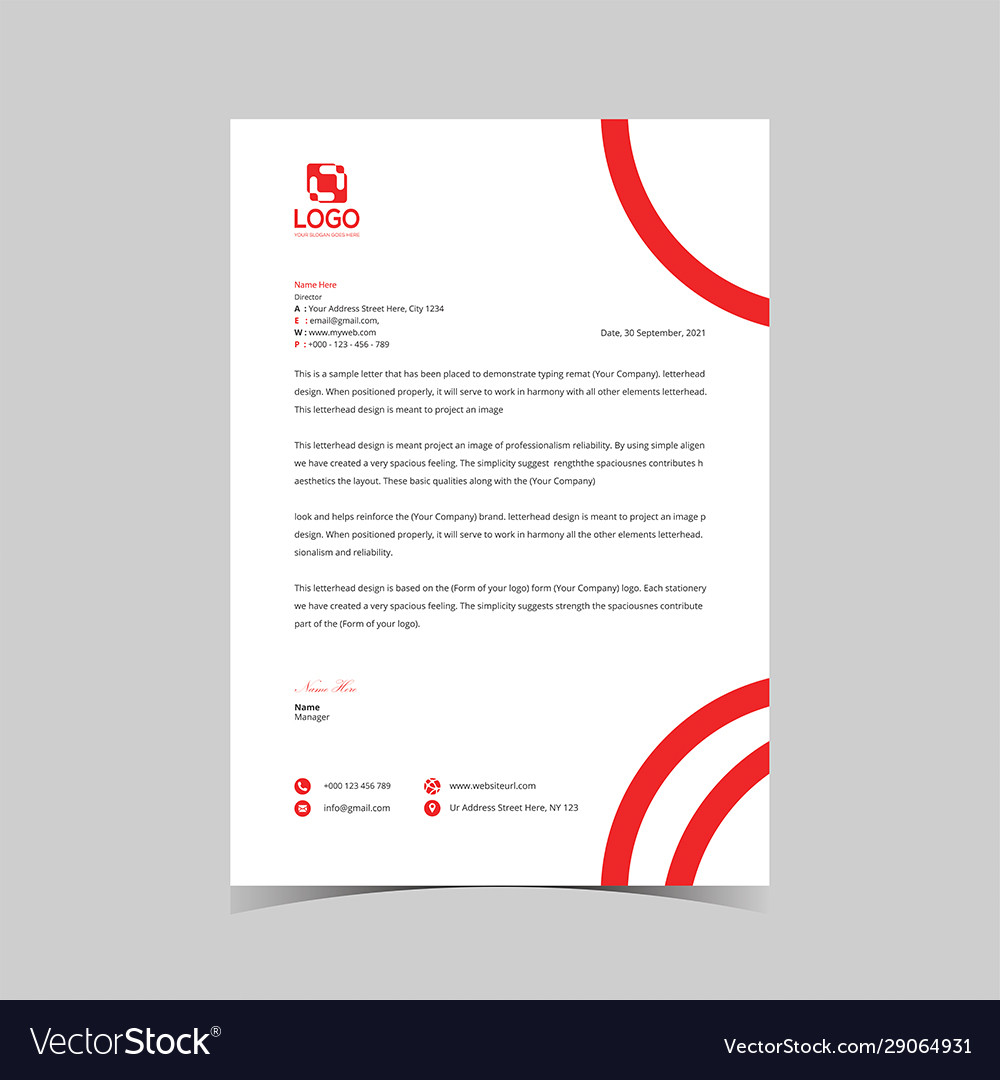 Business letterhead design template Royalty Free Vector Throughout Letterhead With Logo Template