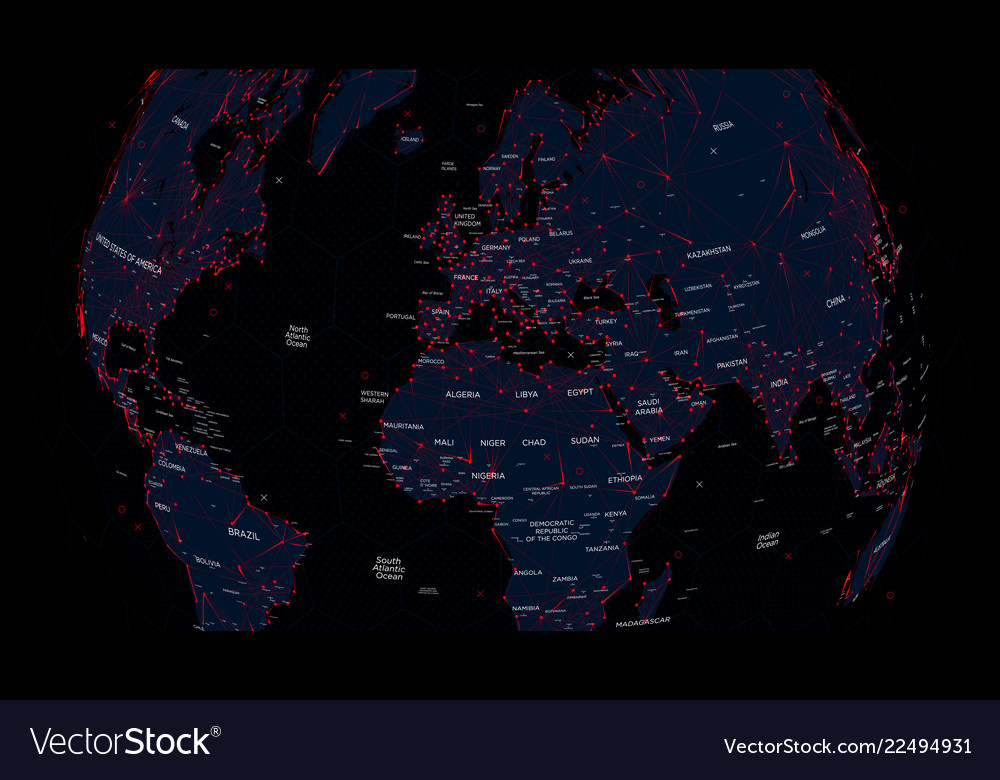 Futuristic Global Network Map