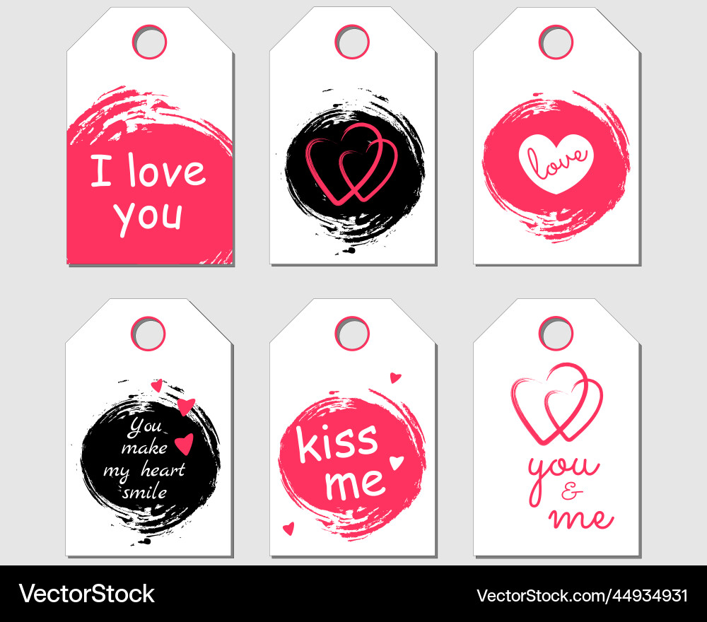 Labels For Heart Heart shape label set Royalty Free Vector Image