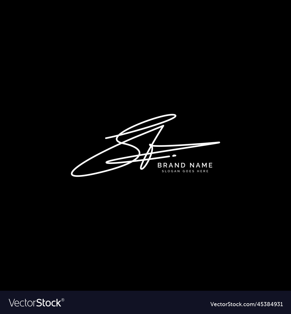 Original Buchstaben sf Logo Signatur handschriftlich Stil vector image Original Buchstaben sf Logo Signatur handschriftlich Stil