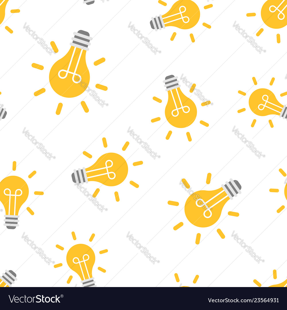 Light bulb icon seamless pattern background vector image Light bulb icon seamless pattern background