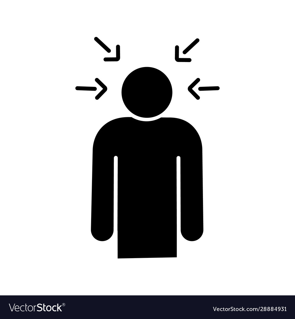 Nervous tension glyph icon Royalty Free Vector Image