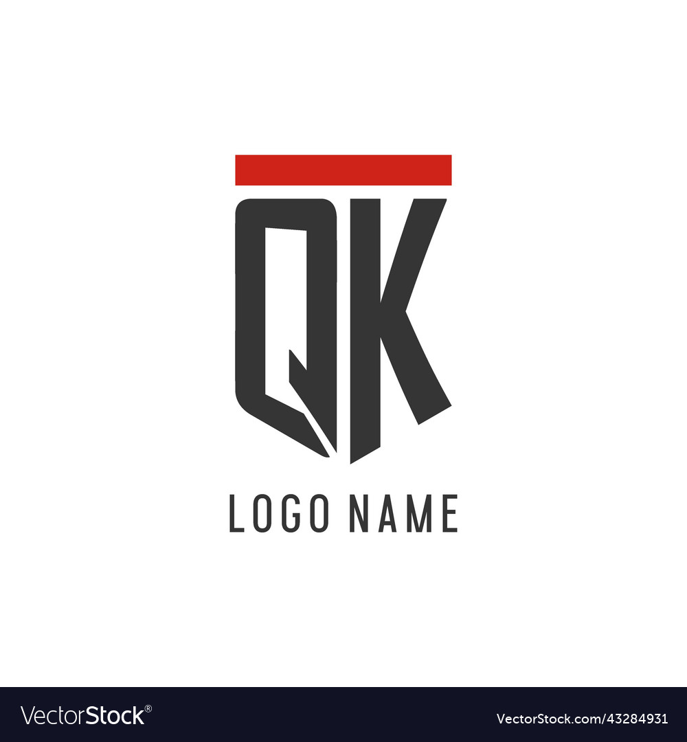Qk initial esport logo with simple shield design