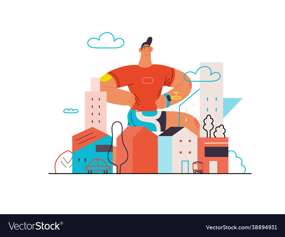 Runners - a man running and exercising outside vector image Runners - a man running and exercising outside
