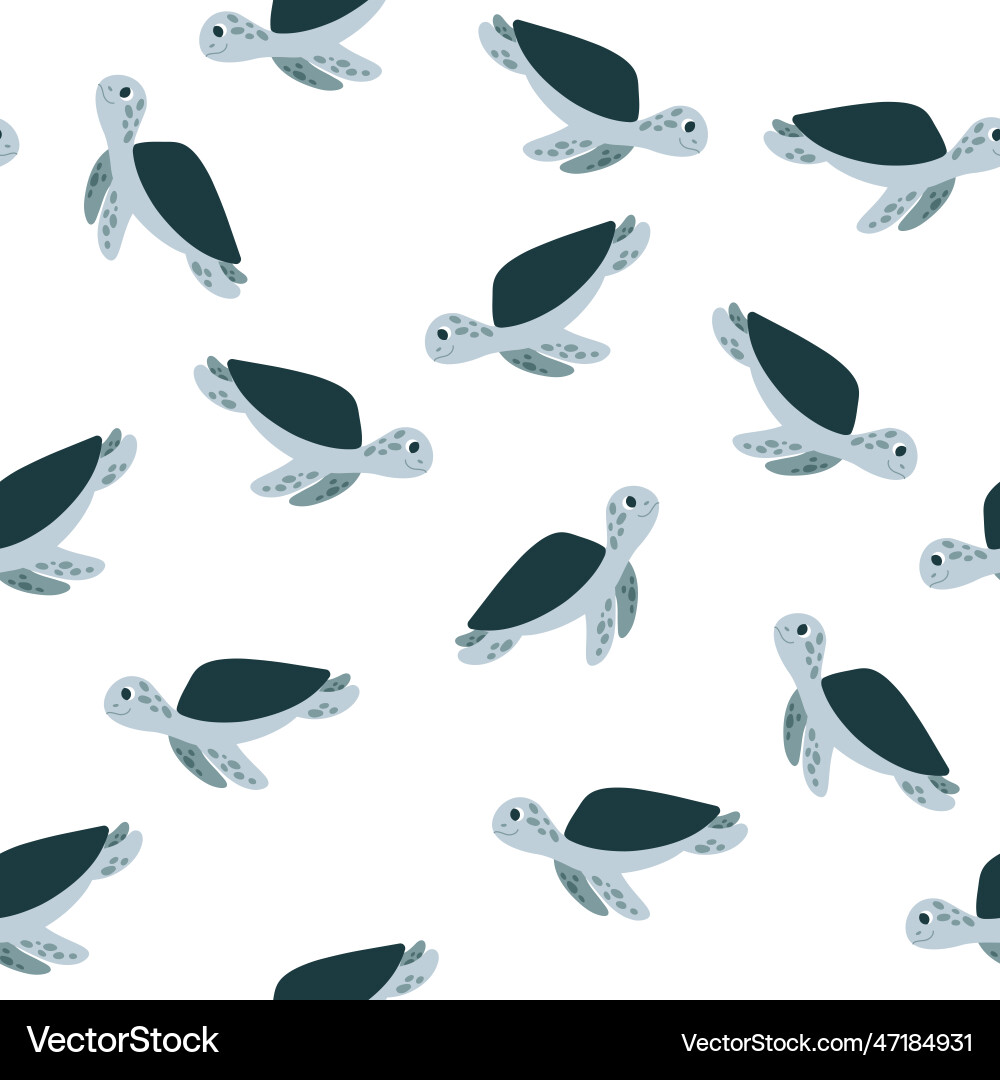 Seamless patterns with turtles Royalty Free Vector Image