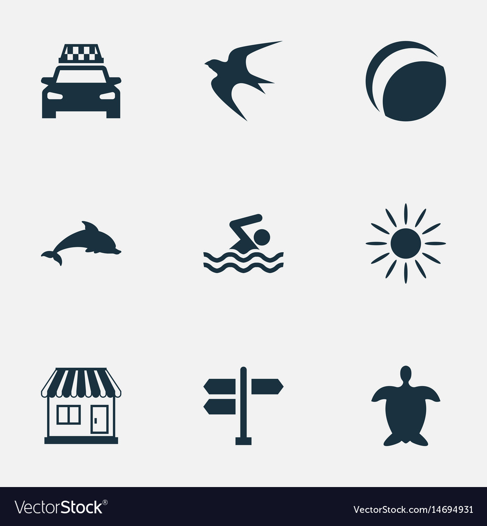 Set of simple seaside icons