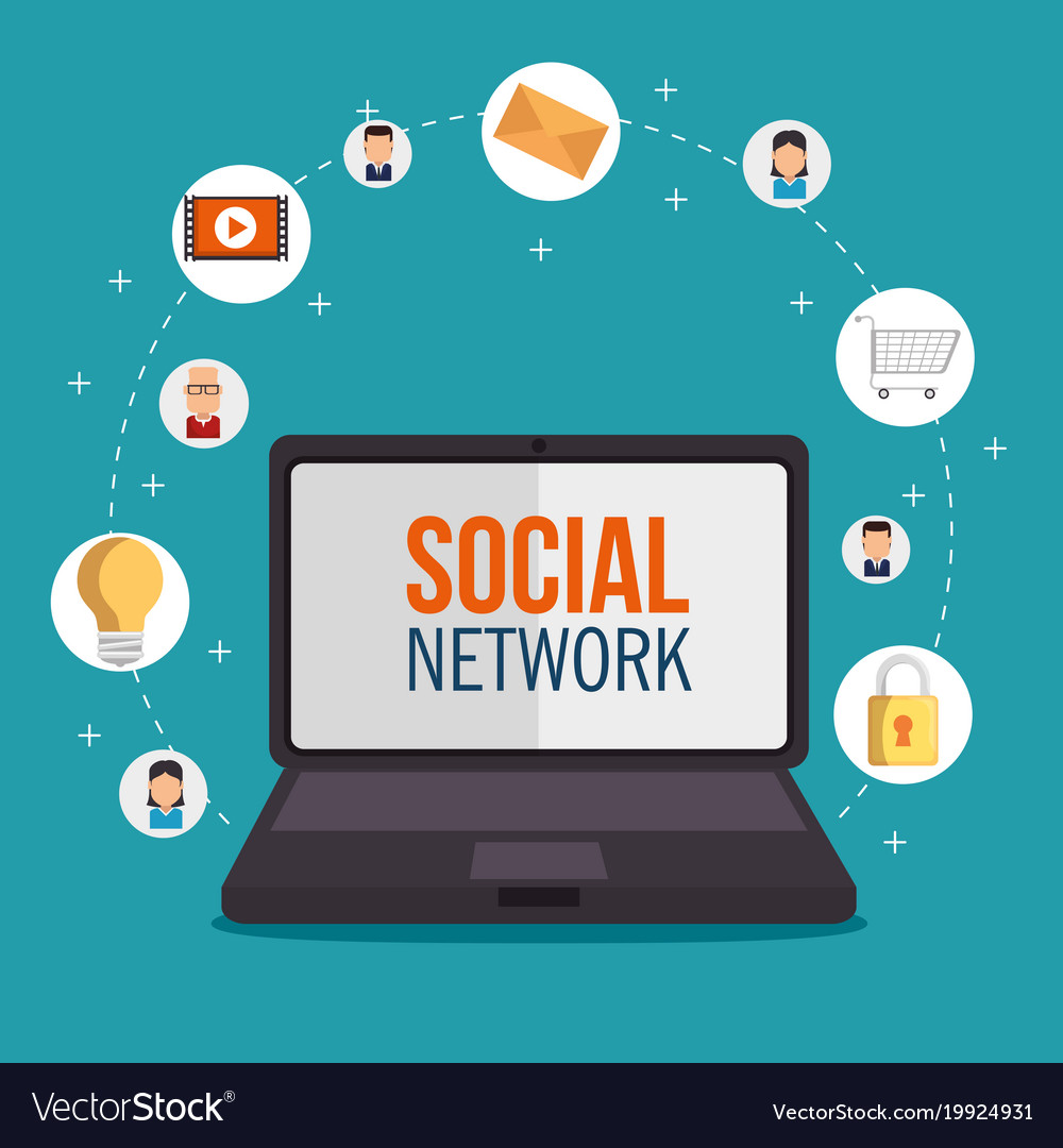 Social network concept communication device Vector Image