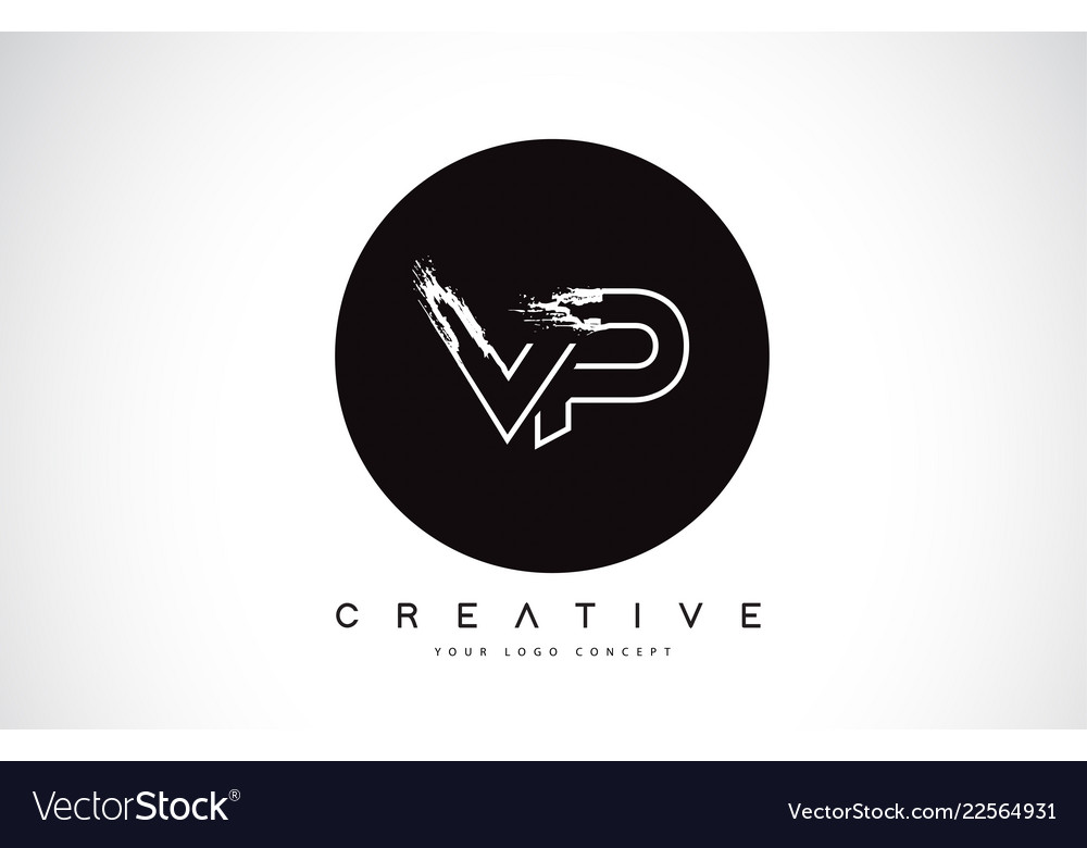 Vp modern leter logo design with black and white