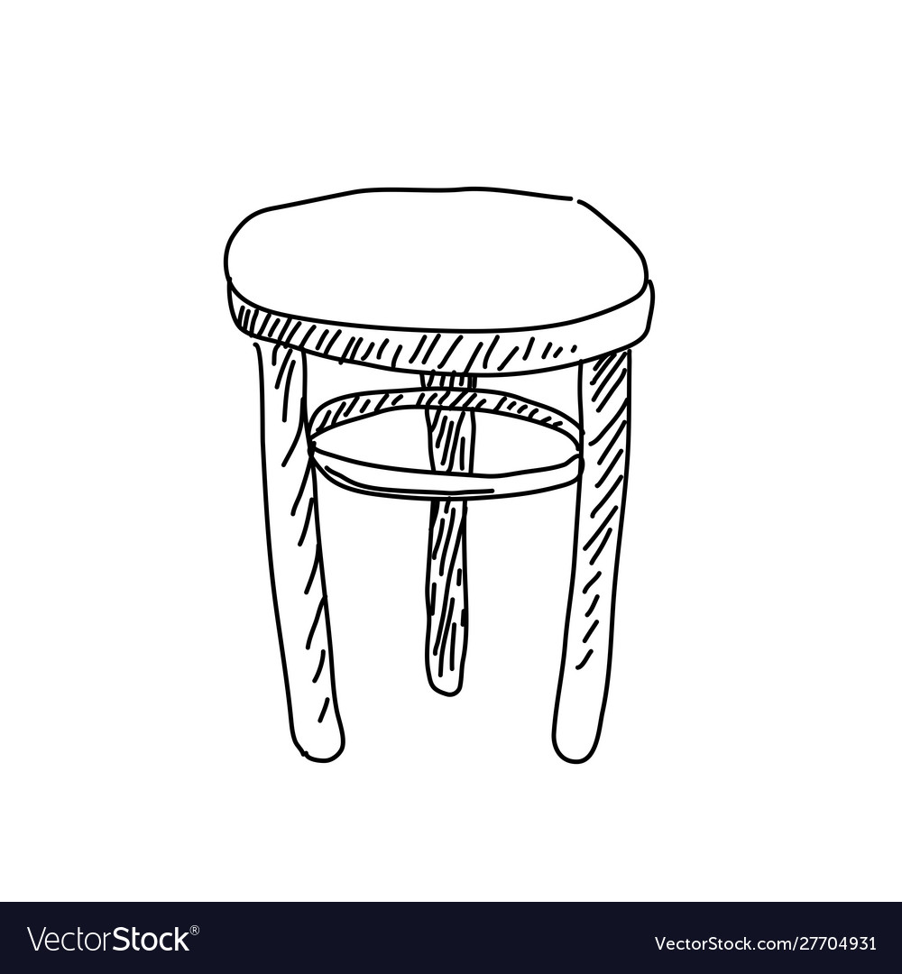 Wooden stool Royalty Free Vector Image - VectorStock