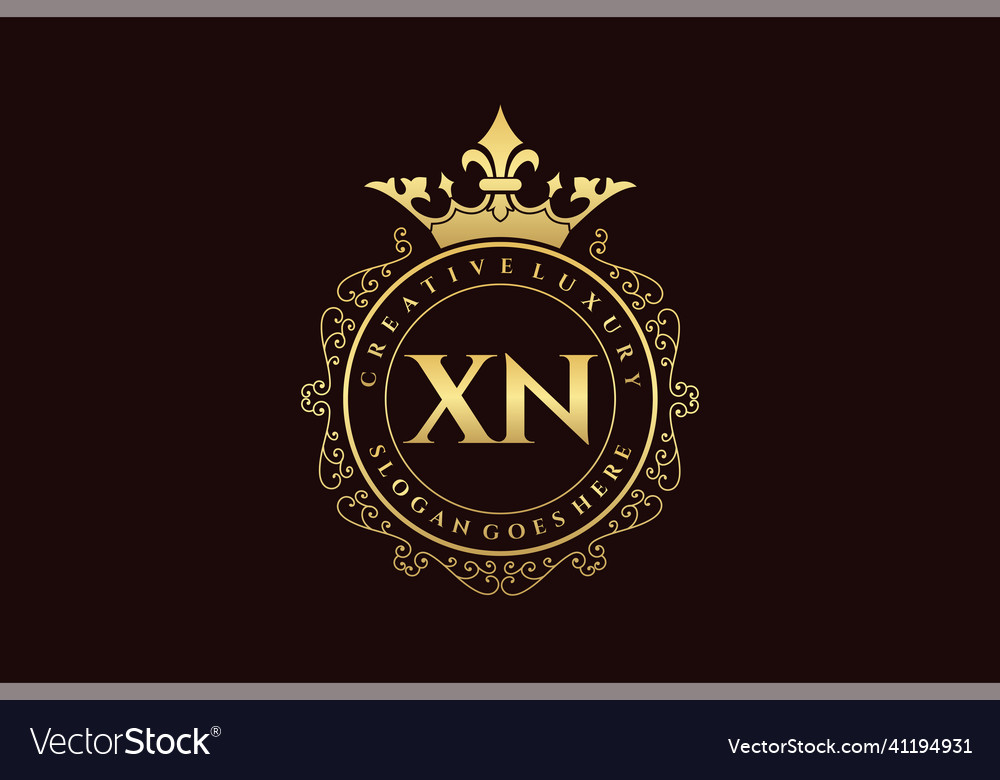 Xn initial letter luxury calligraphic feminine