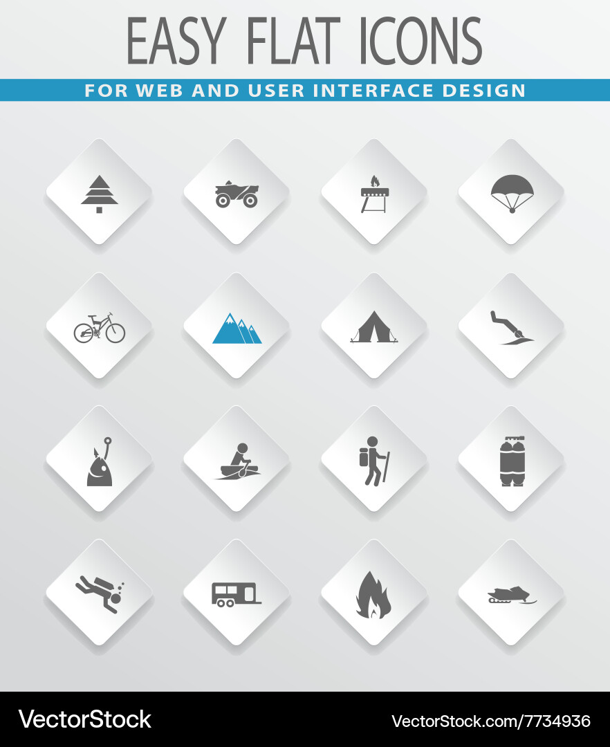 Active recreation icons set Royalty Free Vector Image