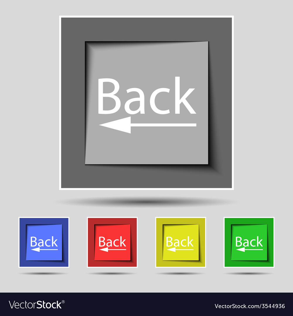 Arrow sign icon back button navigation symbol set