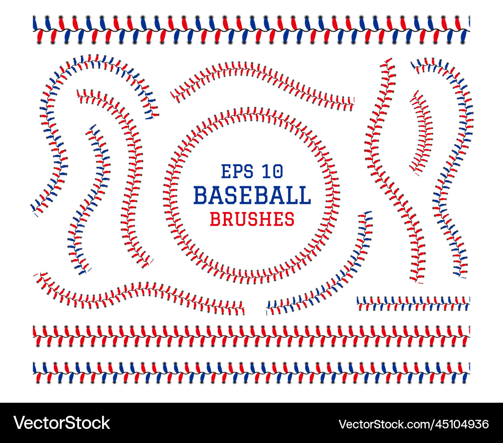 Baseball lace stitch softball seam leather brush Vector Image