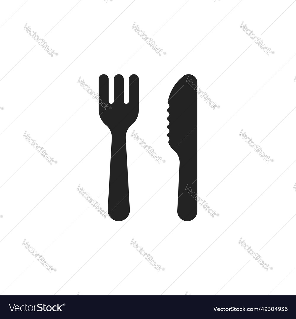 Black fork and knife icon like cutlery symbol